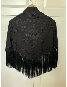 Mantoncillo Soleá negro en negro