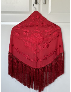 Mantoncillo Soleá rojo en rojo